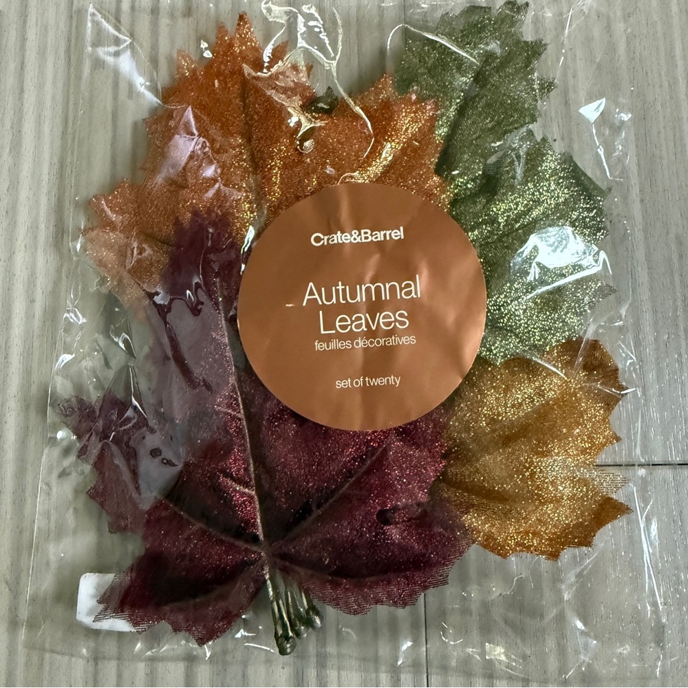 Crate&Barrel Set of 20 Autumnal Leaves NIB